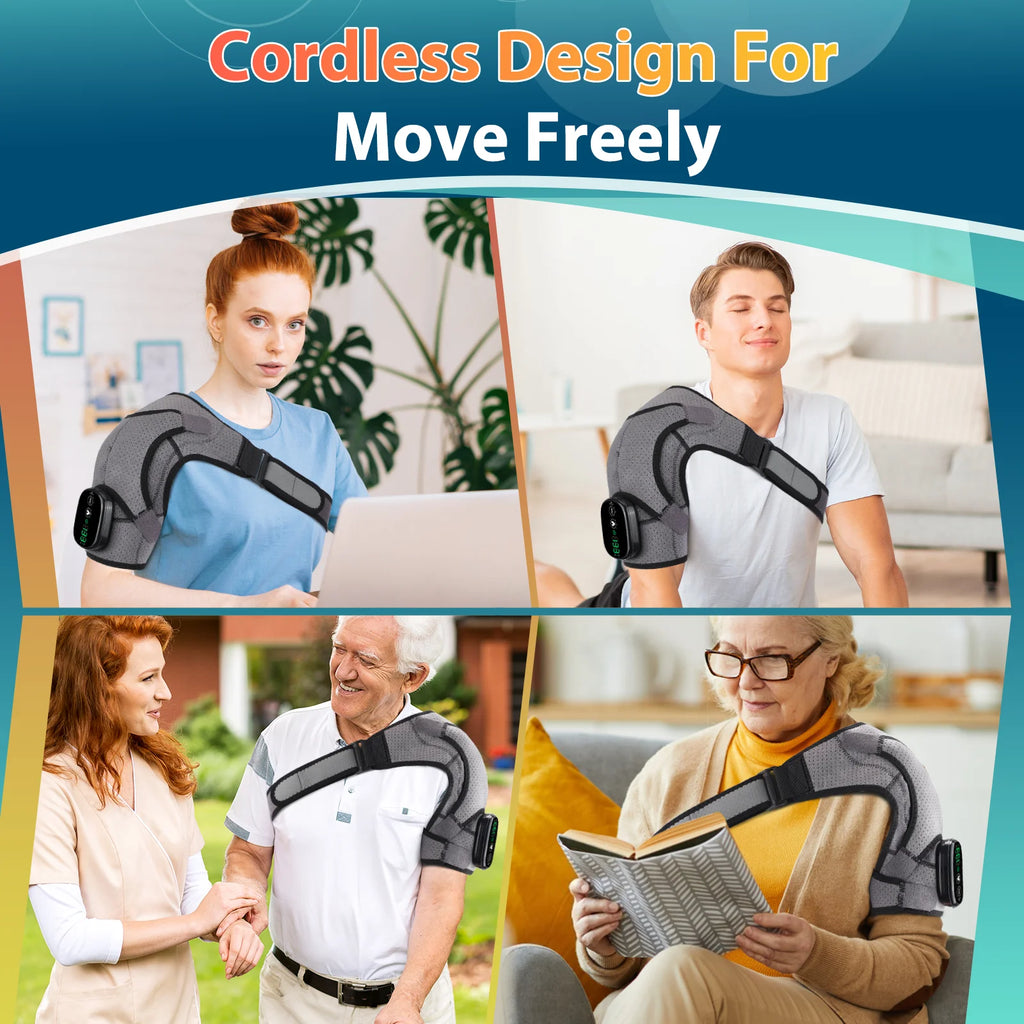 Electric Heating Shoulder Brace – Vibration Massage Support Belt