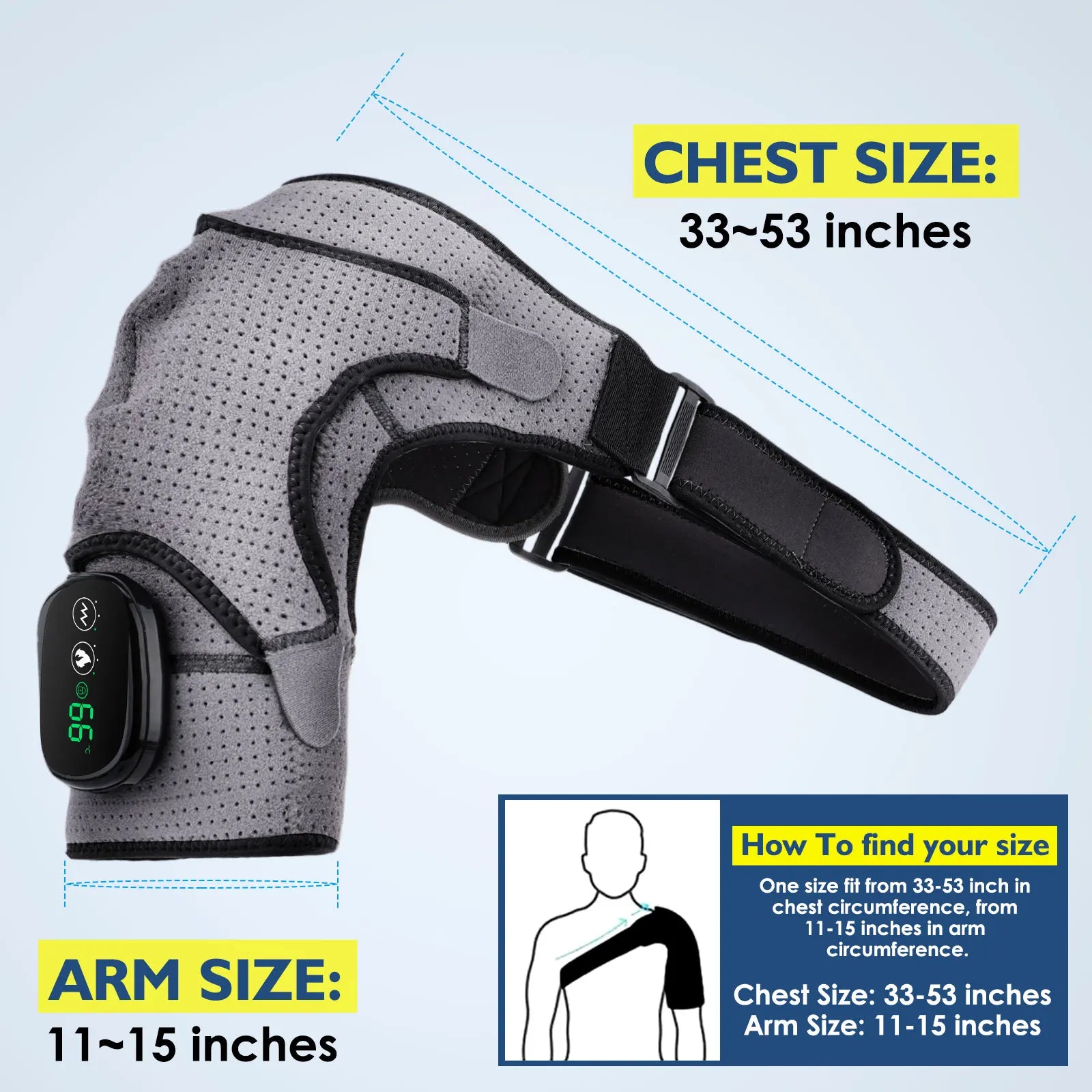 Electric Heating Shoulder Brace – Vibration Massage Support Belt