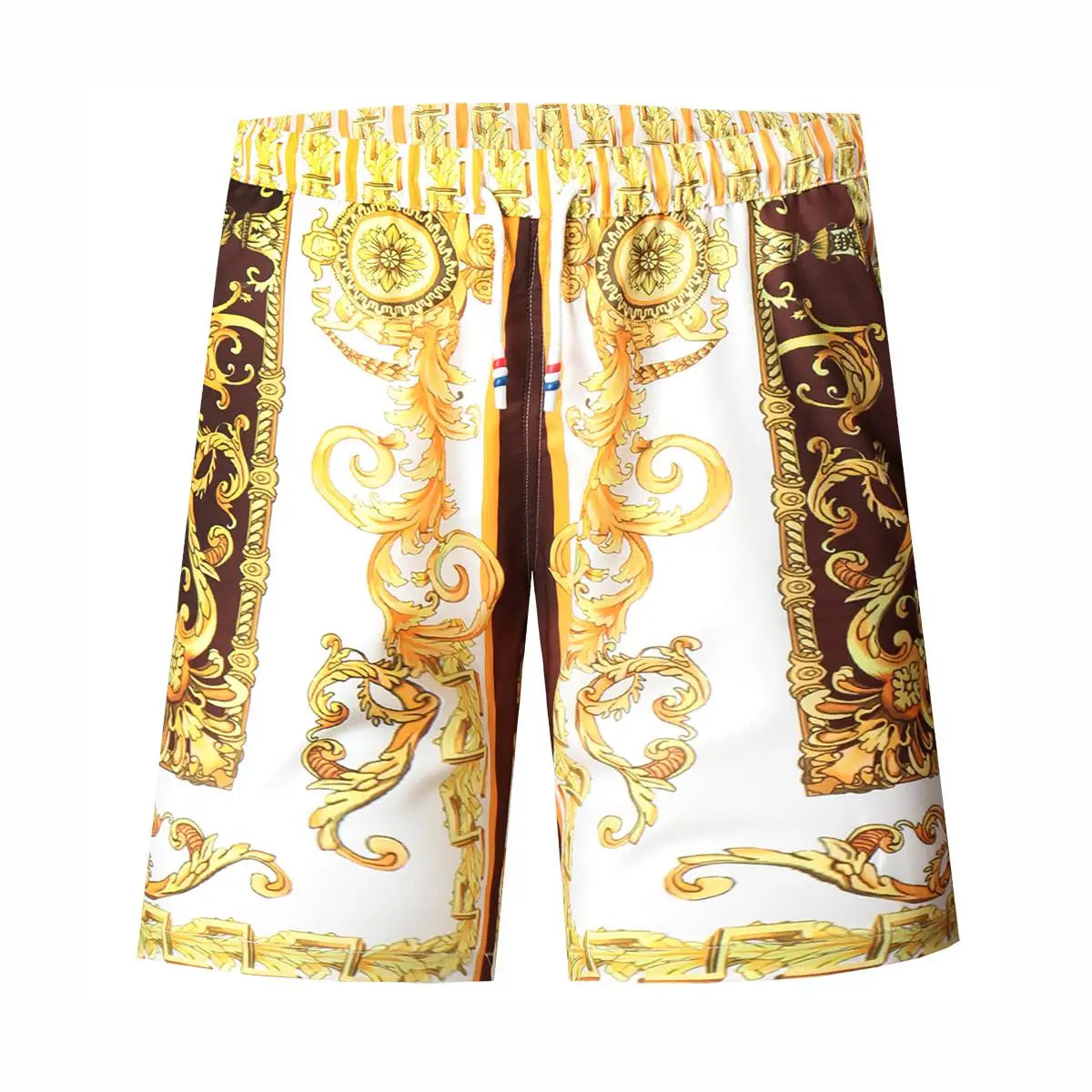 Gold Luxury Swimwear Shorts Breathable Surf Board Shorts Men's Vacation Beach Shorts Quick Dry Swimsuit Summer Sports Trunks Boy