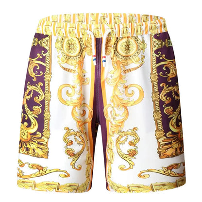 Gold Luxury Swimwear Shorts Breathable Surf Board Shorts Men's Vacation Beach Shorts Quick Dry Swimsuit Summer Sports Trunks Boy
