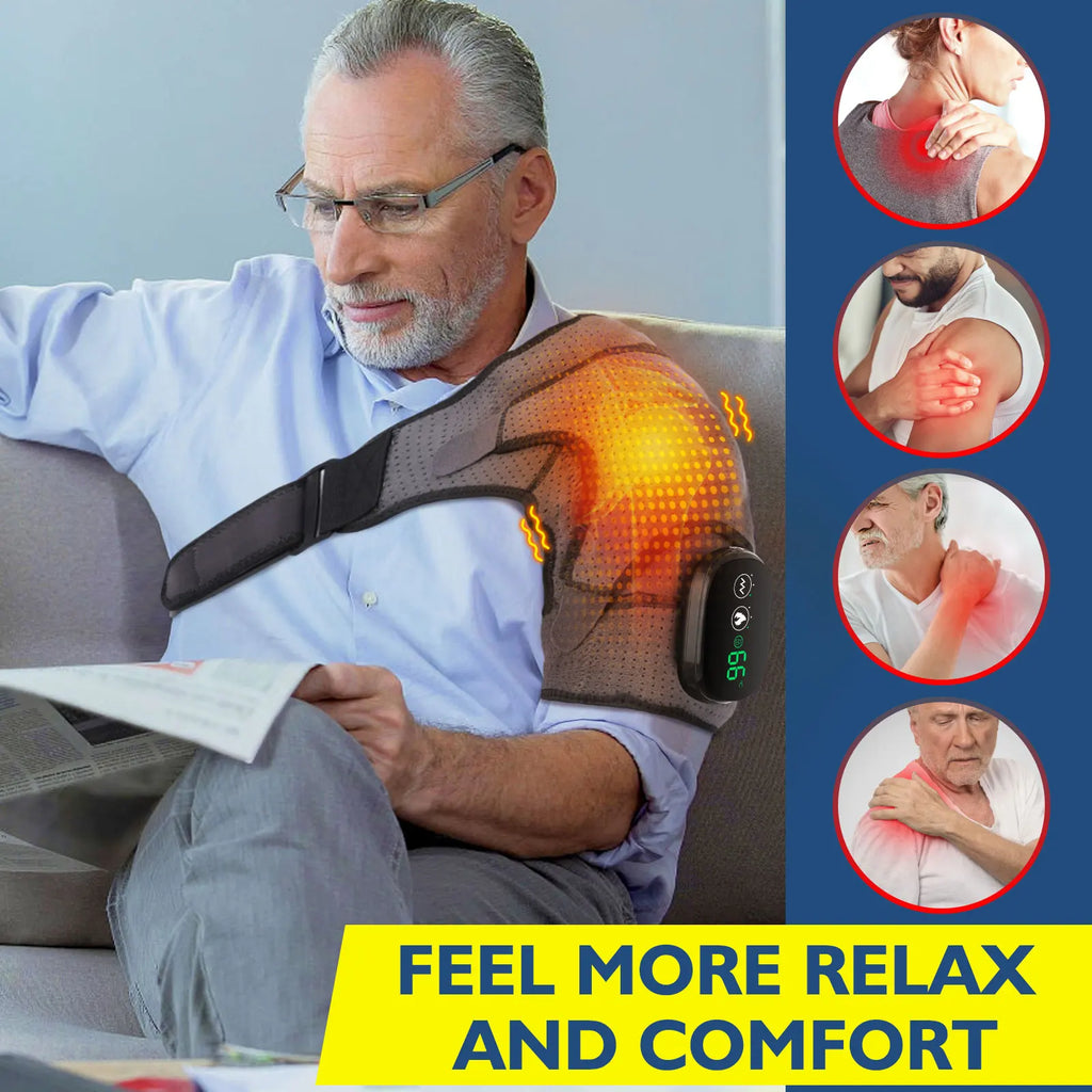 Electric Heating Shoulder Brace – Vibration Massage Support Belt