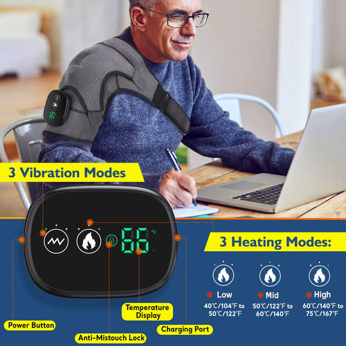 Electric Heating Shoulder Brace – Vibration Massage Support Belt