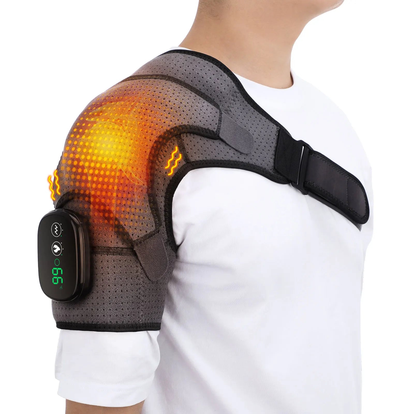 Electric Heating Shoulder Brace – Vibration Massage Support Belt